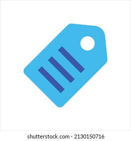 Shopping tag icon vector graphic illustration in blue