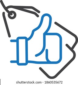 shopping tag icon vector isolate