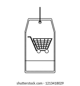 Shopping tag label in black and white