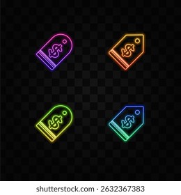 Shopping tag line and solid icon, market concept, special offer sign. neon style.percent discount label icon in outline style for mobile concept and web design..