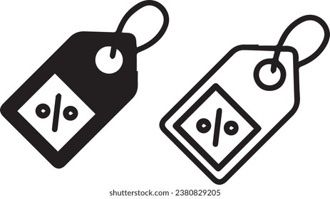 Shopping tag line and solid icons symbols 