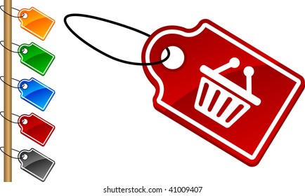 Juego de etiquetas de compra. Ilustración vectorial.