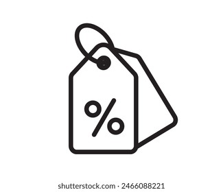 Shopping tag simple icon. Special offer sign. Discount coupon symbol. Quality design elements. Classic style. Black and elegant minimal vector