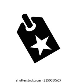 Shopping tag with star on white background modern flat design 