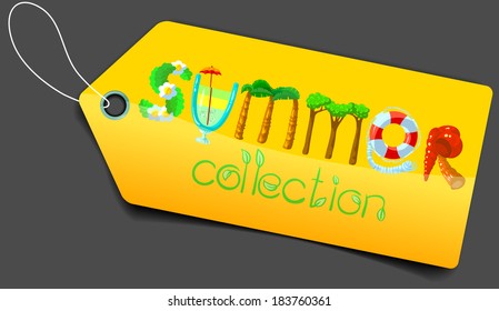 Shopping tag with summer lettering