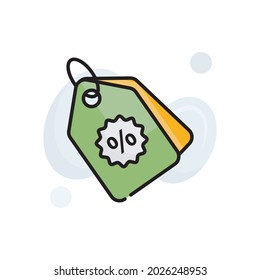 ilustración de estilo de icono rellenado con el vector de etiqueta de compra. Archivo EPS 10
