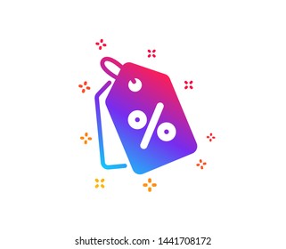 Shopping tags icon. Special offer sign. Discount coupons symbol. Dynamic shapes. Gradient design discount tags icon. Classic style. Vector