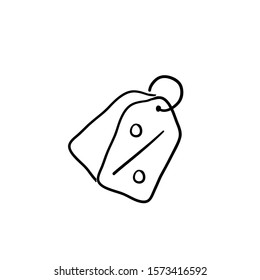 Shopping tags line icon. Special offer sign. Discount coupons symbol.hand drawn doodle style vector