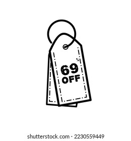 Shopping tags line icon. Special offer sign. Discount coupons symbol. Vector.