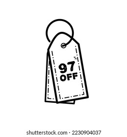 Shopping tags line icon. Special offer sign. Discount coupons symbol. Vector.