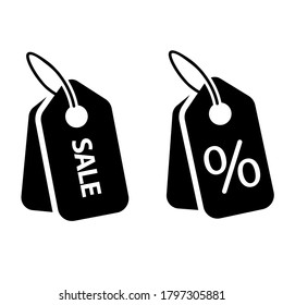 Shopping tags vector icon set. Special offer illustration sign collection. Discount coupons symbol.