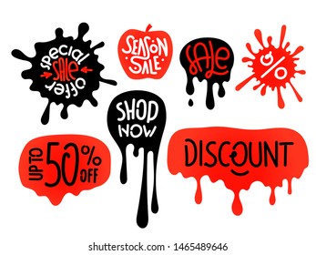 Etiquetas de compra vectorial aislado en blanco
