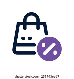 shopping tax dual tone icon. Sleek and modern vector icon for websites, mobile apps, marketing materials, and corporate design. Fully scalable and ready to use.