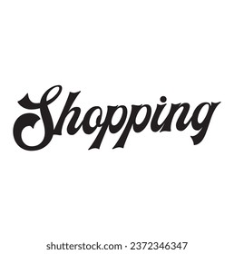 shopping text on white background.