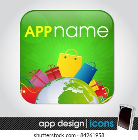 shopping theme - blank app icon for mobile devices