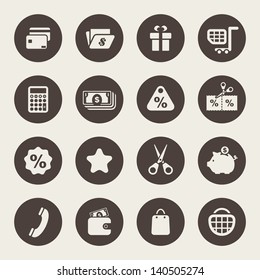 Shopping theme icons