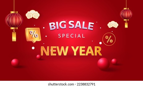 shopping theme new year celebration vector design. big sale special new year. sales and business design