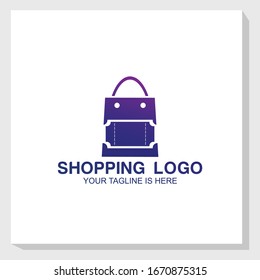 shopping ticket logo template design vector, business logo vector