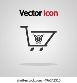Shopping time, Shopping alert, Vector illustration.