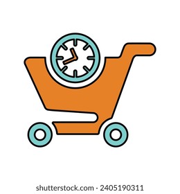Shopping time, buy, pending icon, Perfect use for print media, web, stock images, commercial use or any kind of design project.