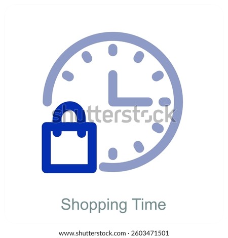 Shopping Time and clock icon concept
