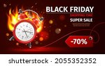 Shopping time clock. Last minute offer poster