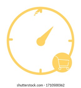 Wartezeit, Uhr, Icon ansehen. Konzept der Design-Elemente der Benutzeroberfläche. Digitale Countdown-App, User Interface-Kit, mobile Uhr-Schnittstelle. Es ist Zeit, Vektorillustration-Schild zu kaufen.