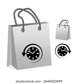 Icono de concepto de tiempo de compras. Oferta de venta urgente. Ilustración vectorial. EPS 10.