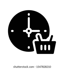 shopping time glyph flat icon

