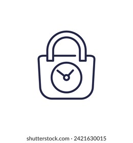 shopping time line icon with a clock and bag