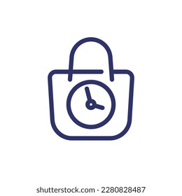 shopping time line icon on white