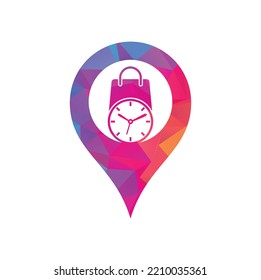 Modelo de diseño del logotipo vectorial de la forma del mapa del tiempo de compra