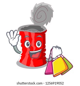 Shopping tin can isolated on a mascot