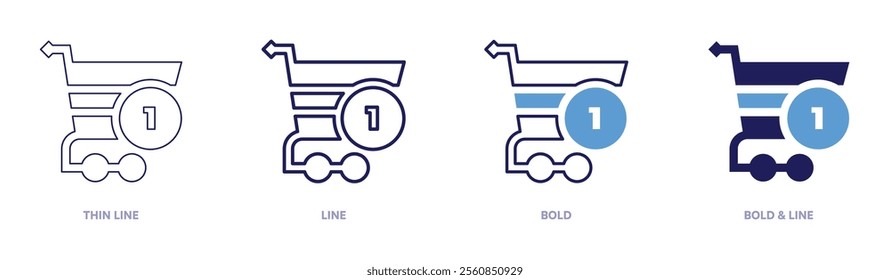 Shopping today icon in 4 different styles. Thin Line, Line, Bold, and Bold Line. Duotone style. Editable stroke.