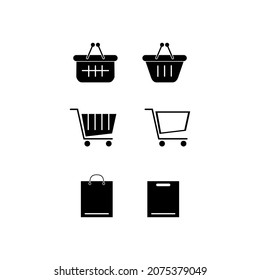 ilustración de vector de herramienta de compra para icono o símbolo. un conjunto de íconos del carro de la compra