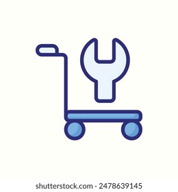 shopping tools icon, isolated blue icon