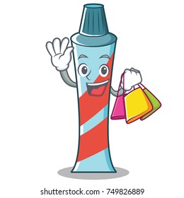 shopping toothpaste character cartoon style