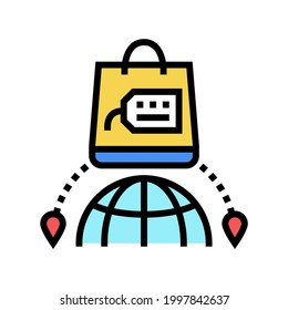 shopping tourism color icon vector. shopping tourism sign. isolated symbol illustration