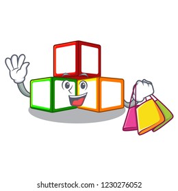 Shopping toy blocks cube blank cartoon wooden