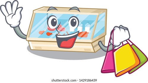 Shopping trade counter next to cartoon tables