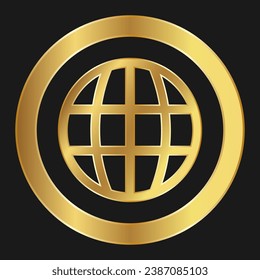 Shopping transportation or delivery or planet simple gold icon for apps and websites