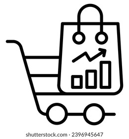 Ilustración vectorial de la línea de iconos Tendencias de compras
