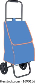 Bolsa de carrito de compras. ilustración vectorial realista aislada. coche manual 