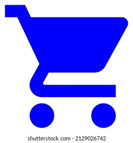 shopping trolley cart flat line icon vector isolated