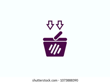 Shopping trolley, cart icon, On line sale icon