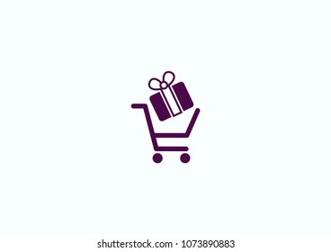 Shopping trolley, cart icon, On line sale icon