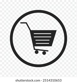 Carretilla de compras icono de Carrito Vector, Ilustración vectorial.