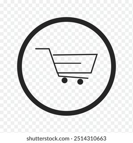 Carretilla de compras icono de Carrito Vector, Ilustración vectorial.