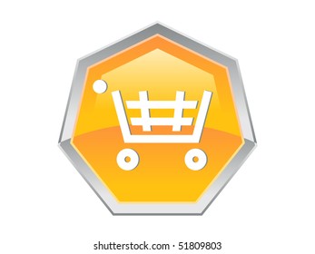 Shopping Trolley Cash Design Button Icon