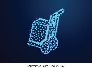 shopping trolley. Connection and disconnection concept. lines, triangles and particle style design. Illustration vector